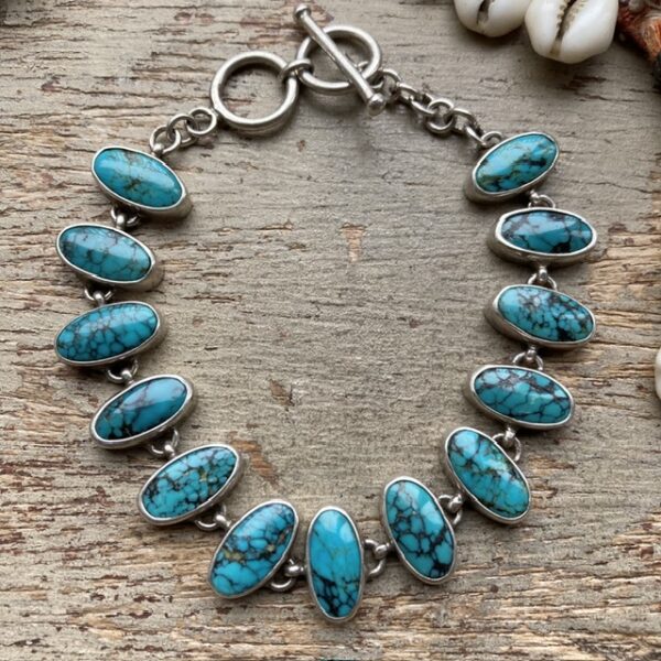 Vintage sterling silver turquoise bracelet