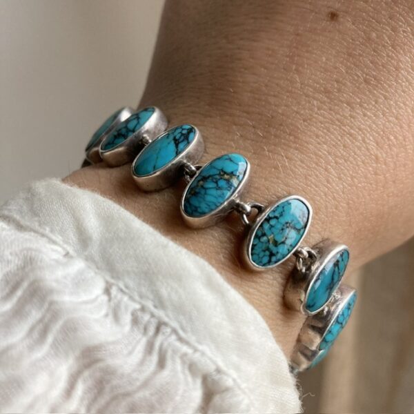 Vintage sterling silver turquoise bracelet