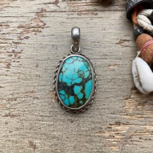 Vintage sterling silver turquoise pendant