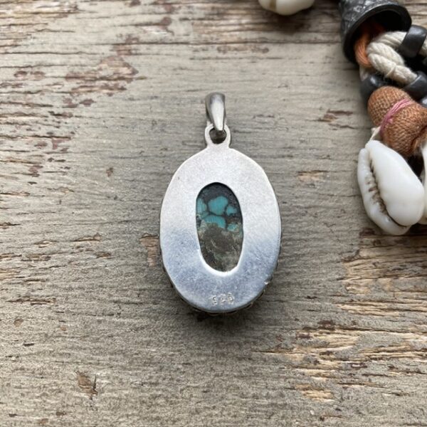 Vintage sterling silver turquoise pendant