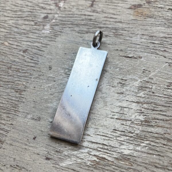 Vintage solid silver hallmarked ingot pendant