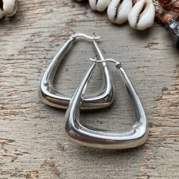 Vintage sterling silver Creole hoops