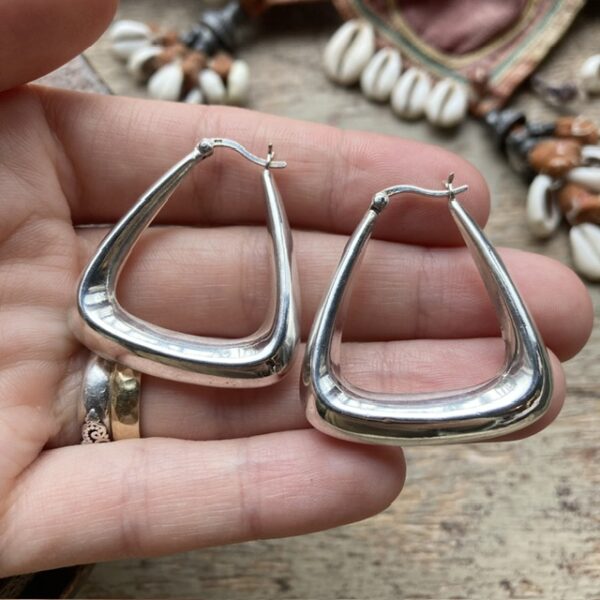 Vintage sterling silver Creole hoops