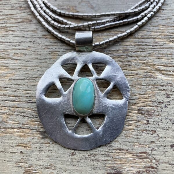 Vintage pure silver and turquoise necklace