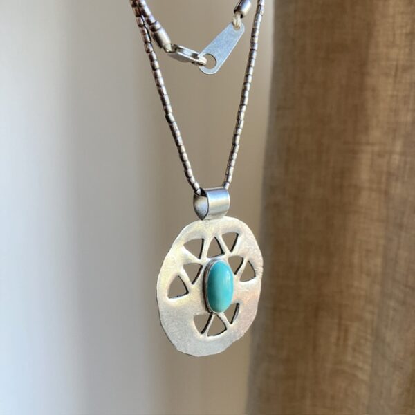 Vintage pure silver and turquoise necklace