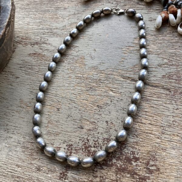 Vintage sterling silver chunky beaded necklace