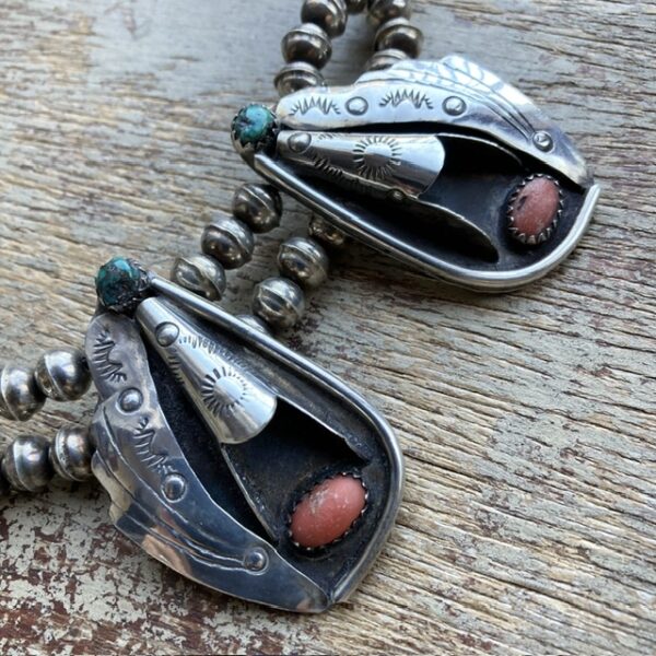 Vintage Navajo sterling silver station necklace