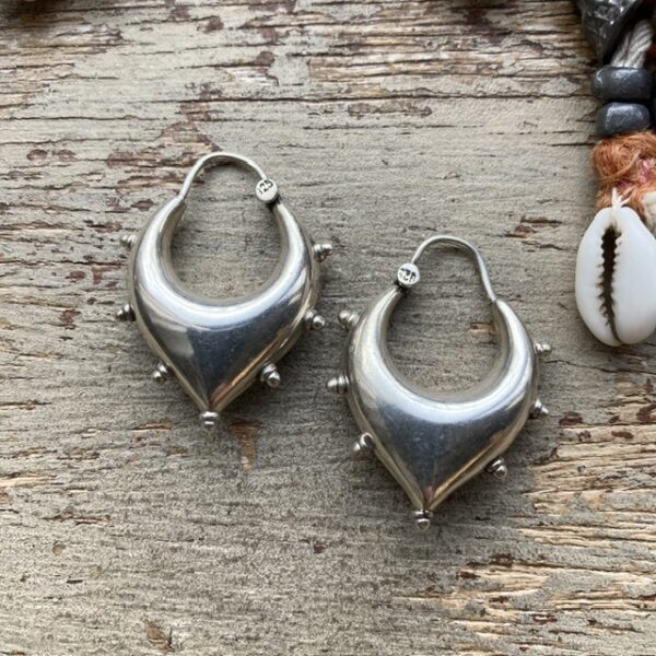 Vintage Indian sterling silver hoops