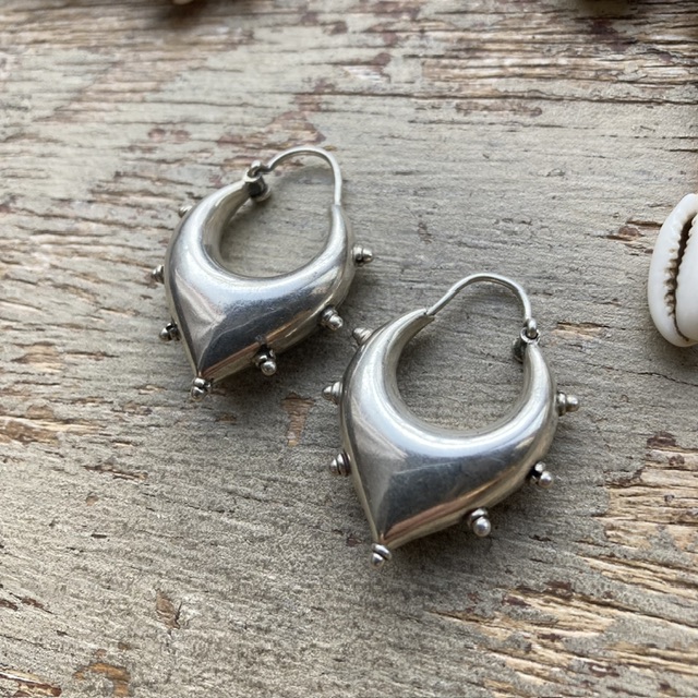 Vintage Indian sterling silver hoops