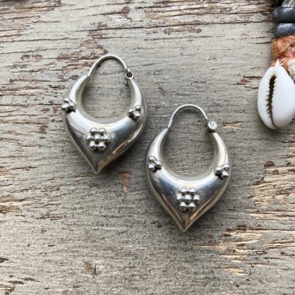 Vintage Indian sterling silver hoops