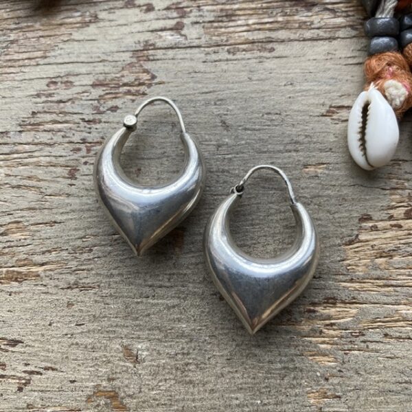 Vintage Indian sterling silver hoops