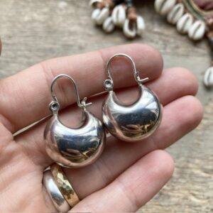 Vintage chunky sterling silver hoops