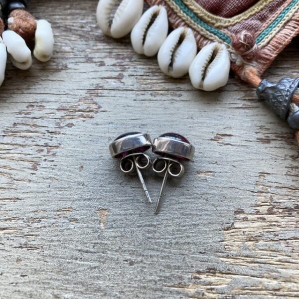 Vintage sterling silver rhodolite earrings