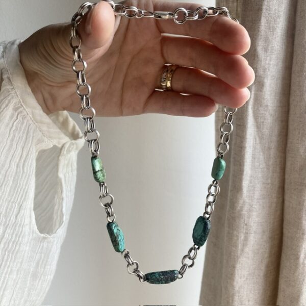 Vintage sterling silver and turquoise necklace