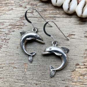 Vintage sterling silver dolphin earrings