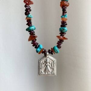 Handmade crystal beaded goddess necklace