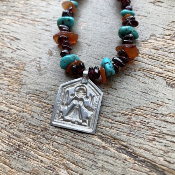 Handmade crystal beaded goddess necklace