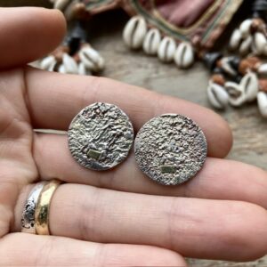 Vintage textured sterling silver earrings