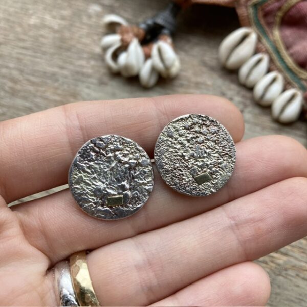 Vintage textured sterling silver earrings