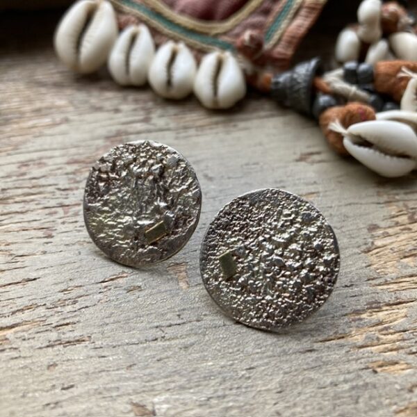 Vintage textured sterling silver earrings