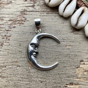 Sterling silver moon pendant