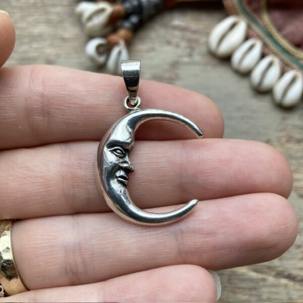 Sterling silver moon pendant