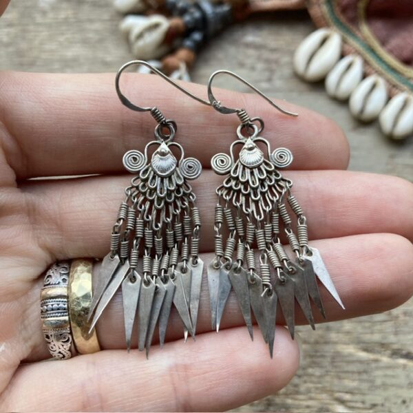 Vintage sterling silver dangly bohemian earrings