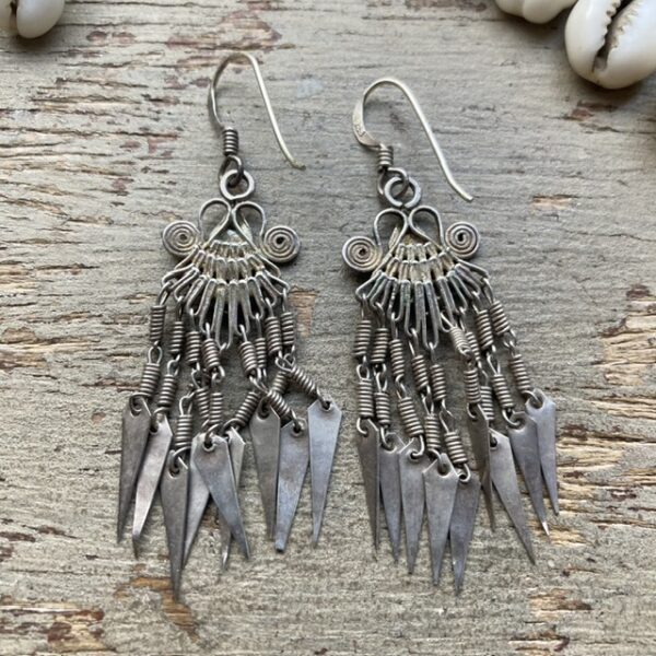 Vintage sterling silver dangly bohemian earrings