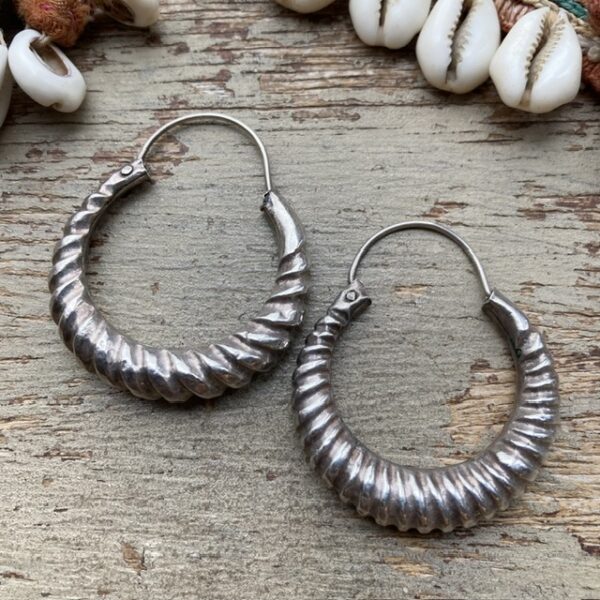 Vintage sterling silver Creole hoops