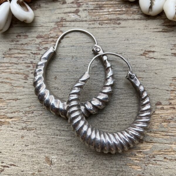 Vintage sterling silver Creole hoops