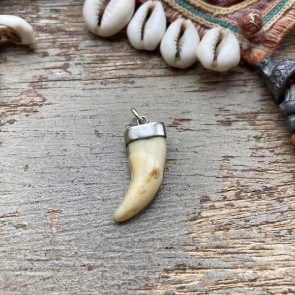 Vintage sterling silver tooth pendant