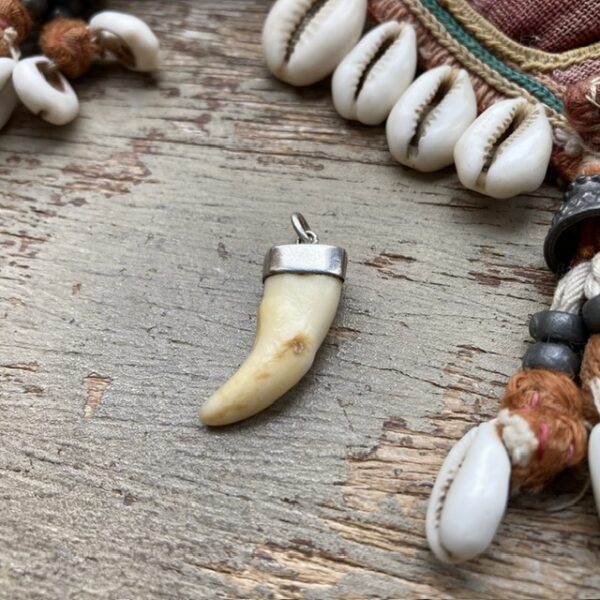 Vintage sterling silver tooth pendant