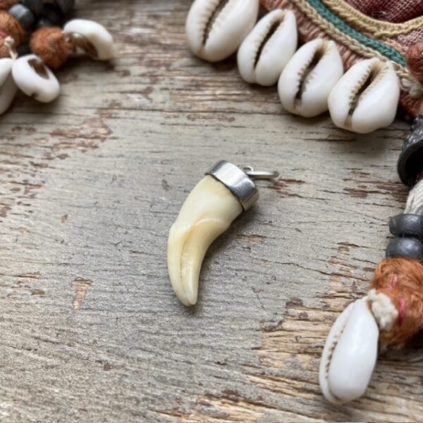 Vintage sterling silver tooth pendant