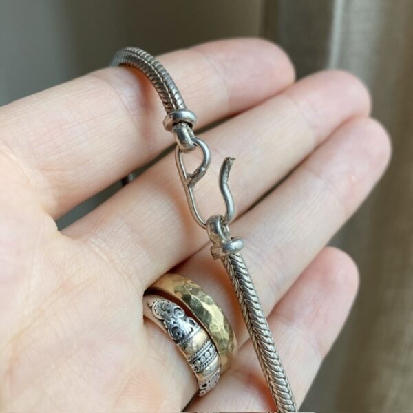 Vintage sterling silver snake chain necklace