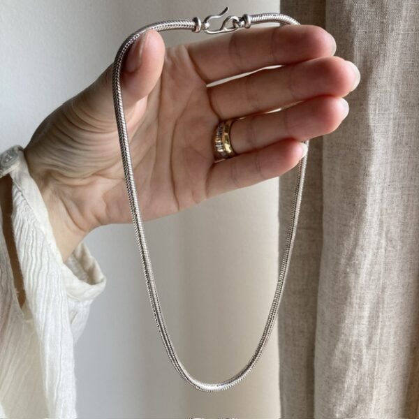 Vintage sterling silver snake chain necklace