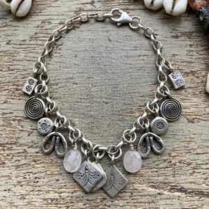 Vintage pure silver Hill Tribe charm bracelet