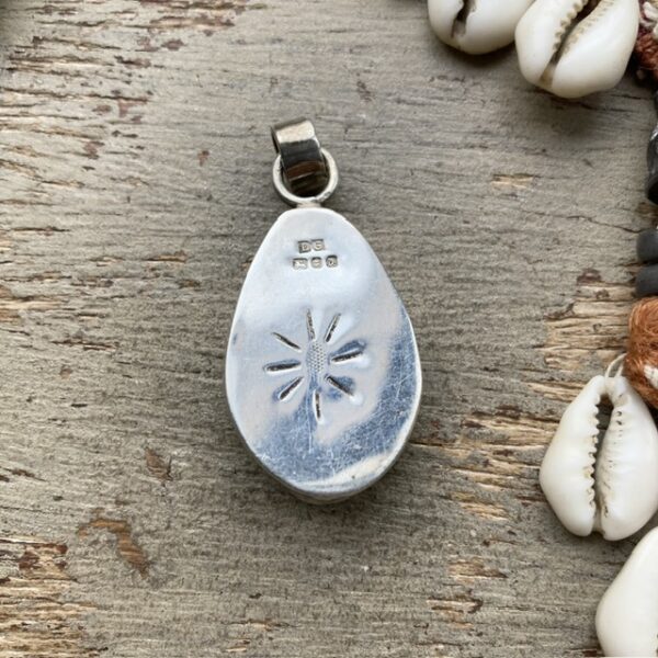 Vintage sterling silver cowrie shell pendant