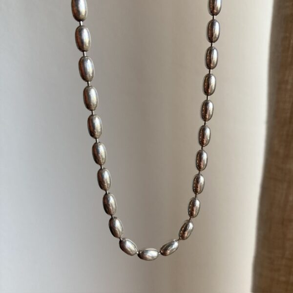 Vintage sterling silver beaded necklace