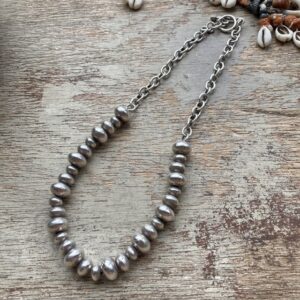 Vintage sterling silver chunky beaded necklace