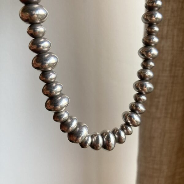 Vintage sterling silver chunky beaded necklace