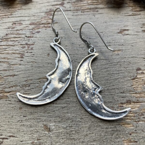 Vintage sterling silver moon earrings