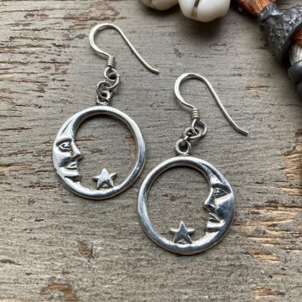 Vintage sterling silver celestial moon earrings