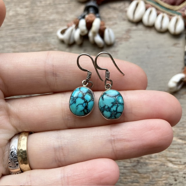 Vintage sterling silver turquoise earrings