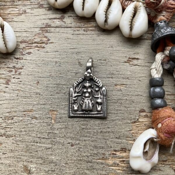 Vintage Indian sterling silver goddess pendant