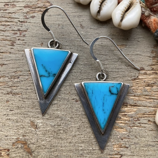 Vintage sterling silver turquoise earrings