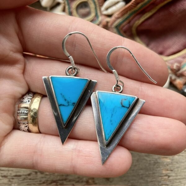 Vintage sterling silver turquoise earrings