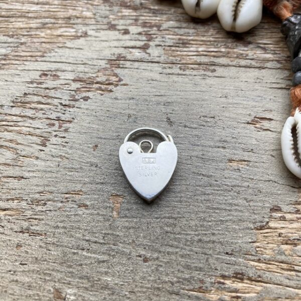 Vintage sterling silver love heart padlock