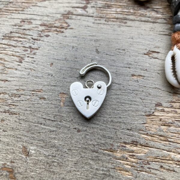 Vintage sterling silver love heart padlock