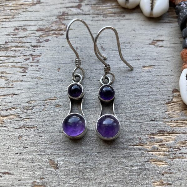 Vintage sterling silver amethyst earrings