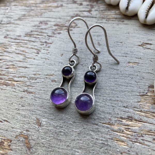 Vintage sterling silver amethyst earrings